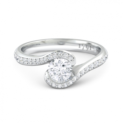 Custom Design Engagement Ring Round Brilliant Diamond Ring in Platinum 950 AU